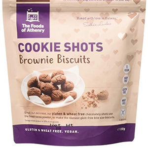 THE FOODS OF ATHENRY Cookie Shots Bite Size Brownie Biscuits 120g (PACK OF 1)