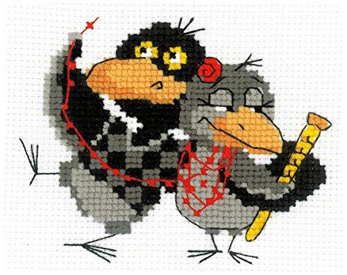 RIOLIS 10 Count Two Ravens Counted Cross Stitch Kit, 6.25 x 5"