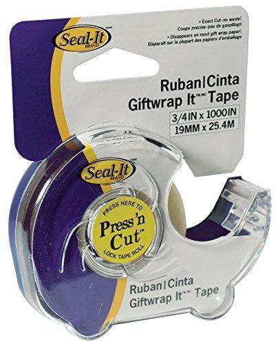 Seal-It 3/4 Inches x 1000 Inches,Gift Wrap It Stationery Tape, Press'N Cut Dispenser