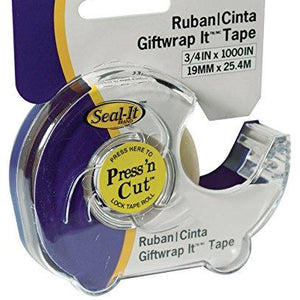 Seal-It 3/4 Inches x 1000 Inches,Gift Wrap It Stationery Tape, Press'N Cut Dispenser