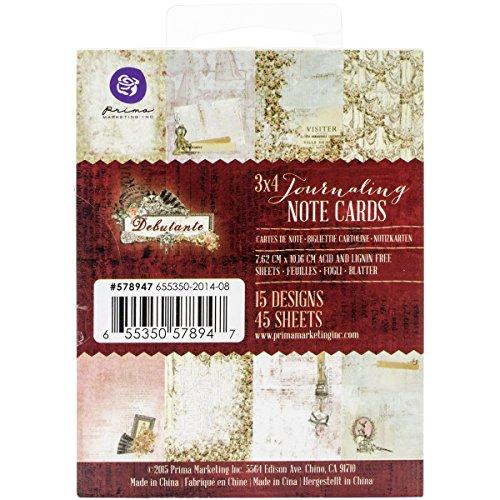 Prima Marketing Debutante Journaling Notecards Pad, 3 x 4"