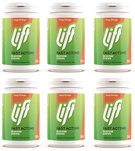 GlucoTabs Large Refill Bottles - 50 Chewable Glucose Energy Tablets 200g - (Orange)