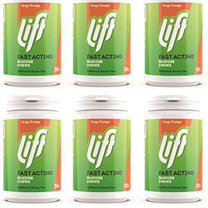 GlucoTabs Large Refill Bottles - 50 Chewable Glucose Energy Tablets 200g - (Orange)