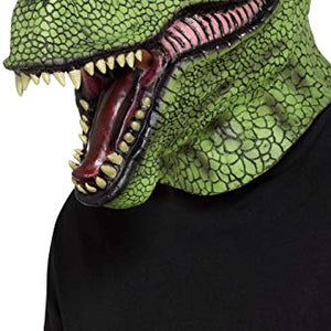 Smiffy's 48960 Dinosaur Latex Mask, Unisex-Adult, Green, One Size