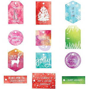 Prima Marketing 991555 Watercolor Resist Tags- Sweet Peppermint Watercolor Resist Tags - Sweet Peppermint