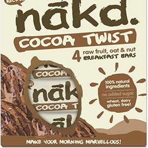 Nakd diet Bars Chocolate Oat – Gluten Free, Lactose Free, Sugar free, Vegan, Raw Certified | 4 Weight Loss Bars ideal for Women | Nakd Bars