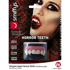 Smiffys Teeth FX/Vampire Make Up Kit with Upper Veneer Teeth/Fixing Plastic and Instruction Guide