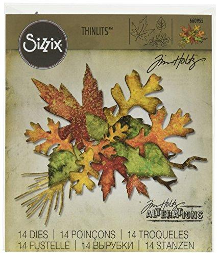 Sizzix 660955 Thinlits Die Set, Fall Foliage by Tim Holtz, 14/Pack