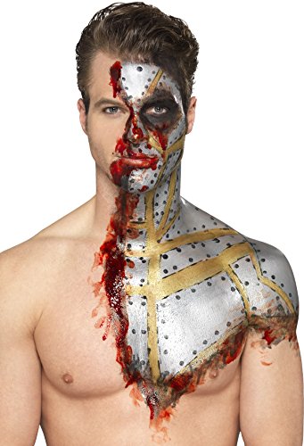 Smiffys Metallic Make Up Kit with Gold and Silver/Liquid Latex Pots and 2 Brushes