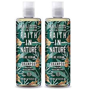 Faith In Nature Faith For Men Blue Cedar Shamp 400ml x 2 (Pack of 2)