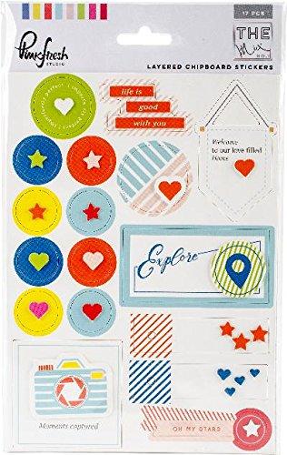 Pinkfresh Studio The Mix No. 1 Layered Chipboard Stickers 5"X7"-