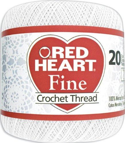 Red Heart Fine Crochet Thread, Size 20, White