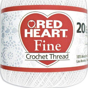 Red Heart Fine Crochet Thread, Size 20, White