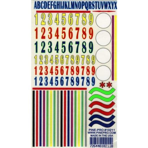 Pinepro Derby Decal 5 by 8-Inch, Numbers and Stripes