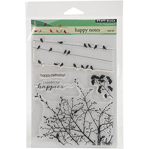 Penny Black PB30300 Happy Notes Clear Stamps Sheet, 5 x 6.5"