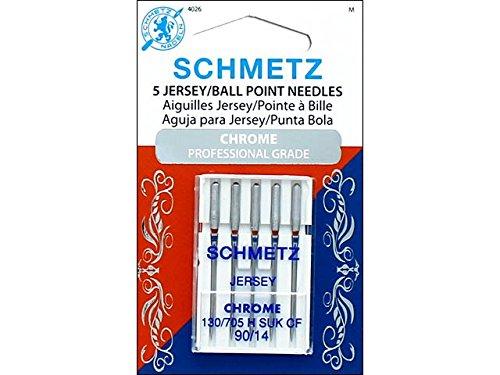 Schmetz SCH4026 5 Piece Needle Chrome Jersey, Size 90/14