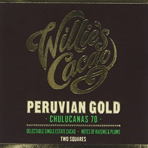 Willie's Cacao Peruvian 70 Chulucanas Raisin and Plum Notes 80 g (Pack of 4)