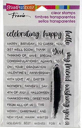 STAMPENDOUS Greetings Galore Perfectly Clear Stamp Set