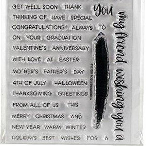 STAMPENDOUS Greetings Galore Perfectly Clear Stamp Set