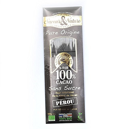 Saveurs/En 100% Cocoa Sugar Free Chocolate - Peru 100g