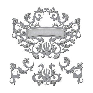 Spellbinders S5-291 Shapeabilities Rebel Tag & Elements Rebel Rose Etched/Wafer Thin Dies