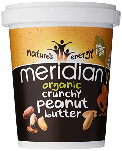 MERIDIAN FOODS - No GM Soya Organic Peanut Butter Crunchy 100% Nuts 454g (PACK OF 1)