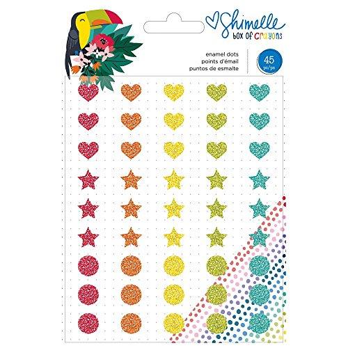 Shimelle 346617 Enamel Dots 45 Piece Embellishments, Multicolor