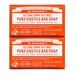 Dr. Bronner's Organic Pure Castile Tea Tree Soap, 5 oz (2 Pack)