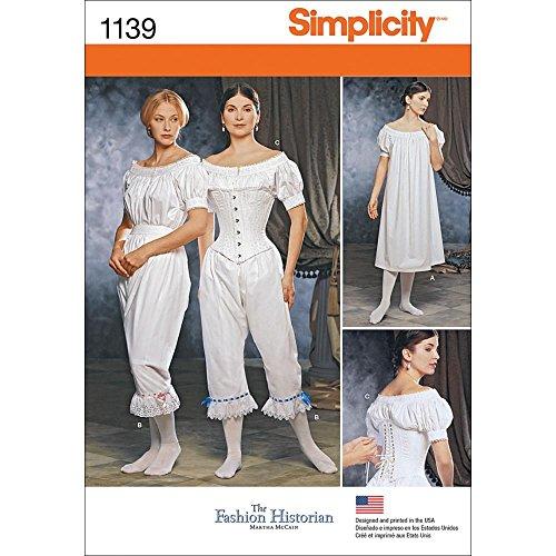 SIMPLICITY Patterns 1139 Misses' Civil War Undergarments, HH (6-8-10-12)
