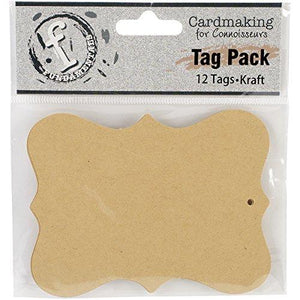 Ruby Rock-It Fundamentals Scallop Tags (12 Pack), Large, Kraft