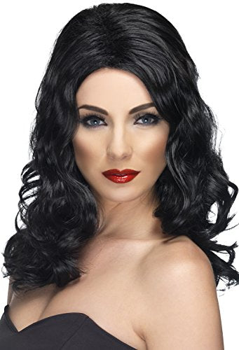 Smiffys Glamorous Long and Wavy Wig - Black