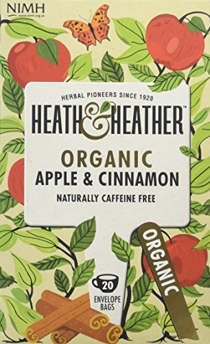 Heath & Heather Organic Apple and Cinnamon Teabags (Pack of 6, Total 120)