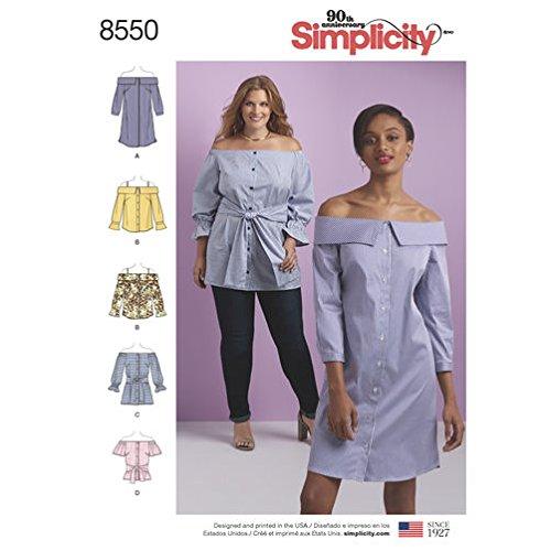 Simplicity Pattern 8550 Misses' Dress, Tunic and Top size 10-18