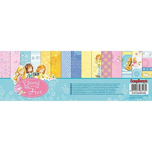 Scrapberry's Young And Free Paper Pack 12"X12" 9/Pkg-6 Double-Sided & 3 Single-Sided