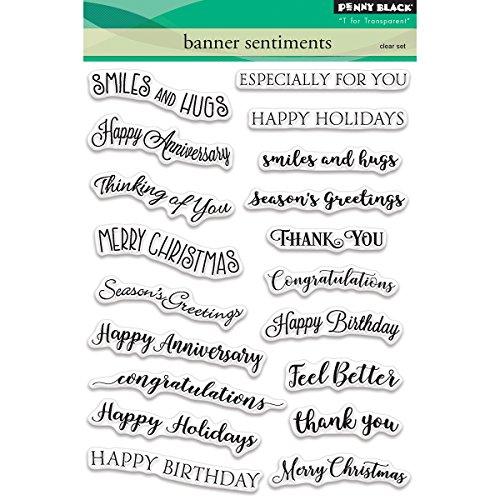 Penny Black 30-423 Clear Stamps 5"X7"-Banner Sentiments