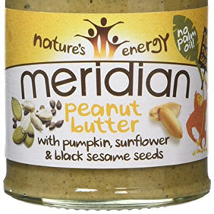 MERIDIAN FOODS - No GM Soya Peanut Butter With Seeds 280g (PACK OF 6)