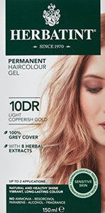 Herbatint 150 ml Number 10DR Light Copperish Gold Permanent Herbal Hair Colour Gel