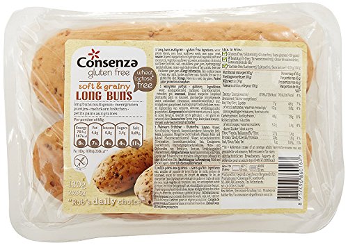 Consenza Gluten Free Wholegrain Long Buns 130g (Pack of 6)