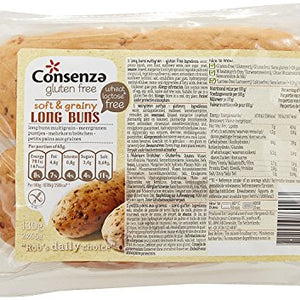 Consenza Gluten Free Wholegrain Long Buns 130g (Pack of 6)