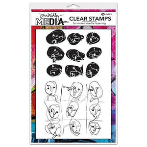 Ranger Funky Faces Backgrounds Dina Wakley Media Clear Stamps