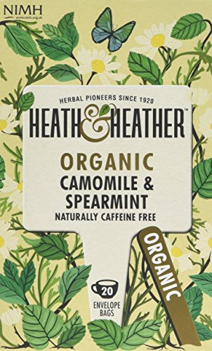 Heath & Heather Organic Camomile and Spearmint Teabags (Pack of 6, Total 120)