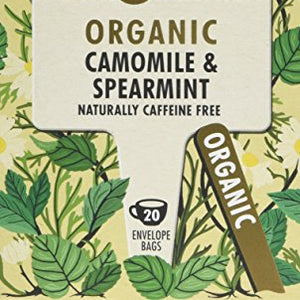 Heath & Heather Organic Camomile and Spearmint Teabags (Pack of 6, Total 120)