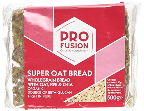 Profusion Organic Rye and Chia Beta Glucan Cholesterol Reducing Super Oat Bread 500g (Pack of 4)