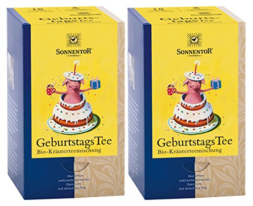 Sonnentor Happy Birthday Tea 1.5 g (Pack of 2, Total of 36 Double Chamber Bags)