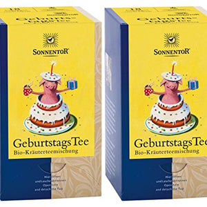 Sonnentor Happy Birthday Tea 1.5 g (Pack of 2, Total of 36 Double Chamber Bags)