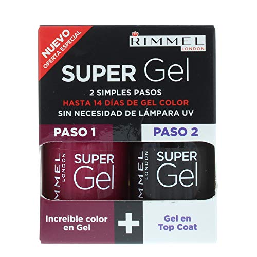 Rimmel Super Gel - Gel Color & Top Coat 2 X 12ml - 025 Urban Purple