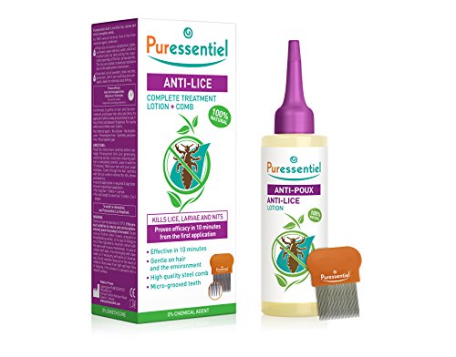 Puressentiel Anti-Lice Treatment Lotion and Comb 100 ml - head lice lotion, 100% natural origin, proven efficacy in 10 minutes, micro-grooved comb included