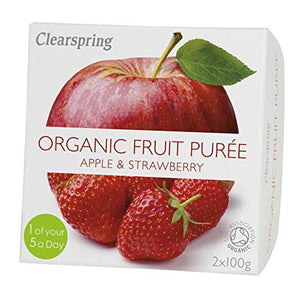 CLEARSPRING WHOLEFOODS Organic Apple & Strawberry Puree 2x100g (PACK OF 2)