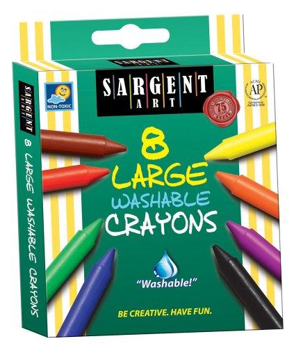 Sargent Art 35-0541 8-Count Large Washable-Crayons/Peggable