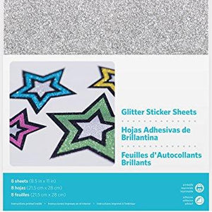 Silhouette 8.5"X11" Glitter Sticker Paper 8/Pkg-